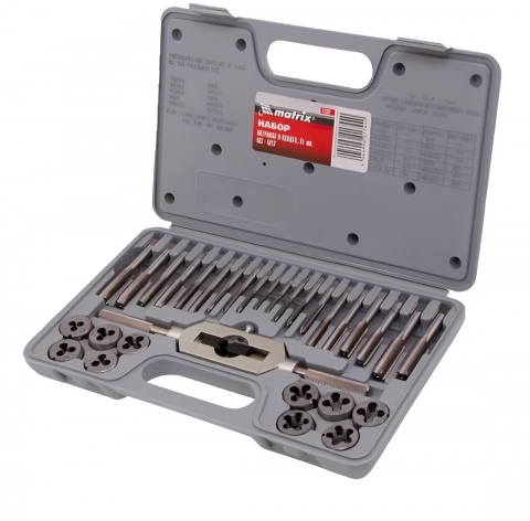 products/Набор метчиков и плашек М3 - М12, 31 предм. MATRIX MASTER 77337