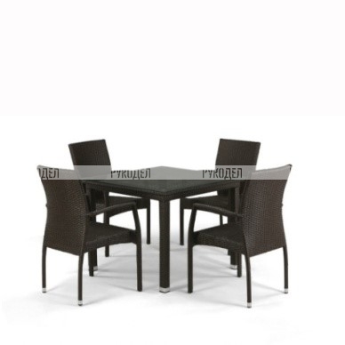 Комплект мебели (иск. ротанг)  4+1 T257A/Y379A-W53 Brown 4Pcs