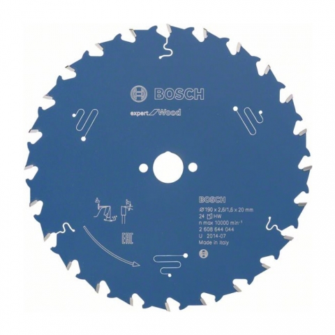products/Пильный диск Bosch Expert for Wood, 190x20 мм, 24T, по дереву, арт. 2608644044