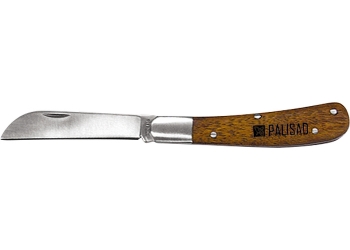 products/Нож садовый, 173 мм, складной, прямое лезвие, деревянная рукоятка PALISAD