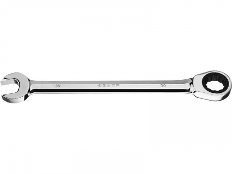 products/Комбинированный гаечный ключ трещоточный 30 мм, ЗУБР 27074-30