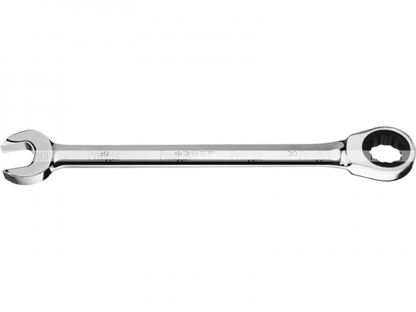 Комбинированный гаечный ключ трещоточный 30 мм, ЗУБР 27074-30