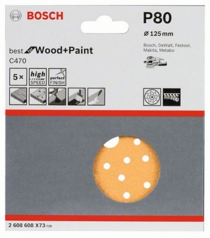 products/5 шлифлистов Best for Wood+Paint Multihole ?125 K80 2608608X73