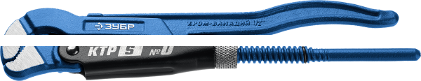 Ключ трубный рычажный ЗУБР "КТР-S", № 0, тип "У", изогнутые губки, цельнокованый, Сr-V, 1/2" ПРОФЕССИОНАЛ, 27336-0_z02