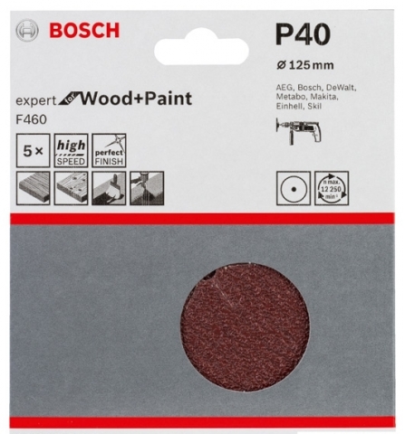 products/5 шлифлистов Expert for Wood+Paint ?125мм K40 1609200160