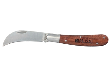 products/Нож садовый, 170 мм, складной, изогнутое лезвие, деревянная рукоятка PALISAD