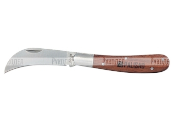 Нож садовый, 170 мм, складной, изогнутое лезвие, деревянная рукоятка PALISAD