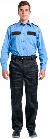 products/Рубашка охранника с длинным рукавом мужская, голубой, Факел арт. 87457502