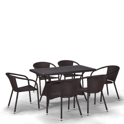 products/Комплект мебели Afina 6+1 T198D/Y137C-W53 Brown 6Pcs