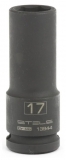 Головка ударная удлиненная шестигранная, 17 мм, 1/2", CrMo// Stels,13944