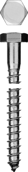 Шурупы ШДШ с шестигранной головкой (DIN 571), 180 х 12 мм, 150 шт, ЗУБР 300450-12-180-150
