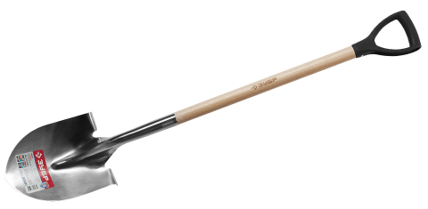 products/Лопата штыковая для земляных работ из нержавеющей стали, деревянный черенок, с рукояткой, ЗУБР Профессионал 4-39430_z01
