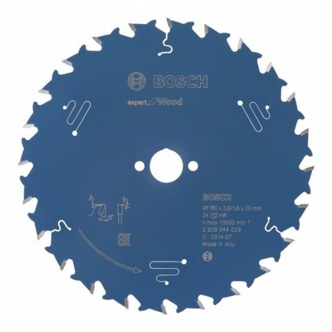 products/Пильный диск Bosch Expert for Wood, 180x20 мм, 24T, по дереву, арт. 2608644029