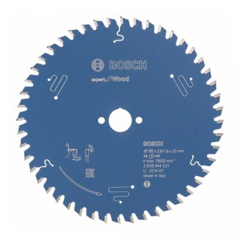 products/Пильный диск Bosch Expert for Wood, 180x20 мм, 48T, по дереву, арт. 2608644031