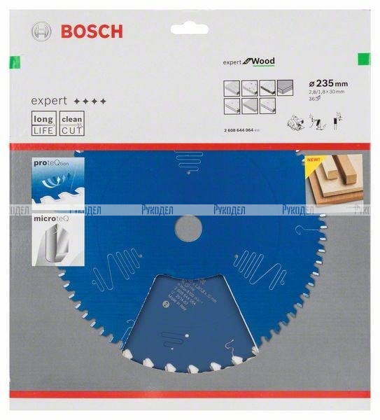 Пильный диск по дереву Expert for Wood 235x30x2.8/1.8x36T Bosch 2608644064