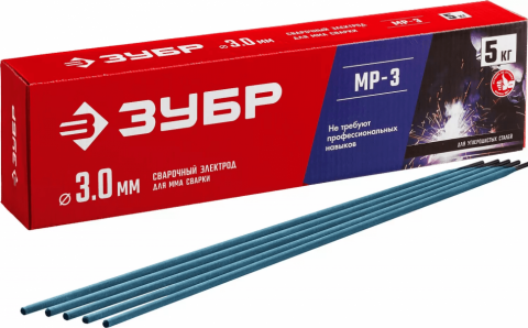 products/Электроды сварочные ЗУБР МР-3 для ММА сварки 3х350 мм, 5 кг, 40015-3.0