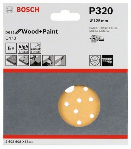 products/5 шлифлистов Best for Wood+Paint Multihole ?125 K320 2608608X78