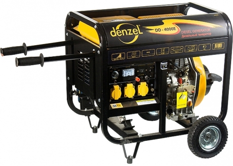 products/Генератор дизельный Denzel DD5800E, 5 кВт, 220В/50Гц, 12,5 л, электростартер (арт. 94670)