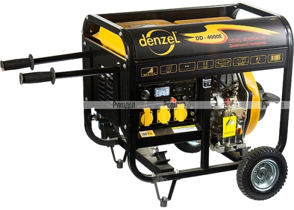 Генератор дизельный Denzel DD5800E, 5 кВт, 220В/50Гц, 12,5 л, электростартер (арт. 94670)