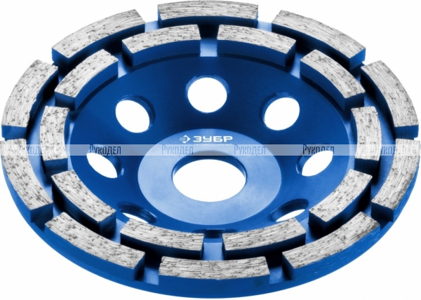 Чашка ЗУБР алмазная сегментная двухрядная, высота 22,2мм, 115мм 33372-115