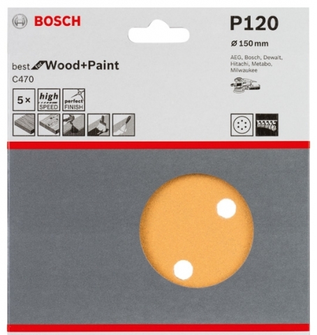 products/5 шлифлистов ?150мм K120 Best for Wood+Paint 2608605089