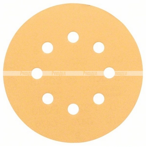 Круг шлифовальный по дереву, краске (50 шт; 125 мм; К120; 8 отверстий) Bosch 2.608.607.828