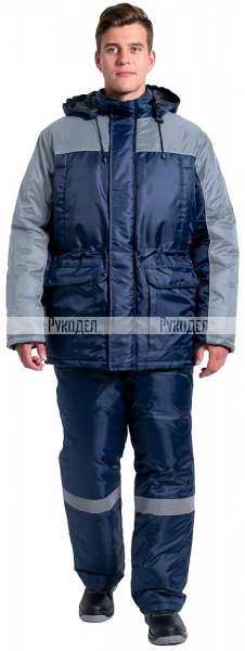 Куртка зимняя для инженера (тк.Оксфорд), т.синий/серый