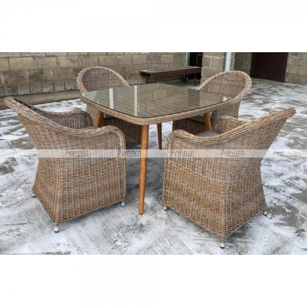 Комплект мебели Afina T368/Y490 Light brown (4+1) арт. T368/Y490 Light brown 4Pcs