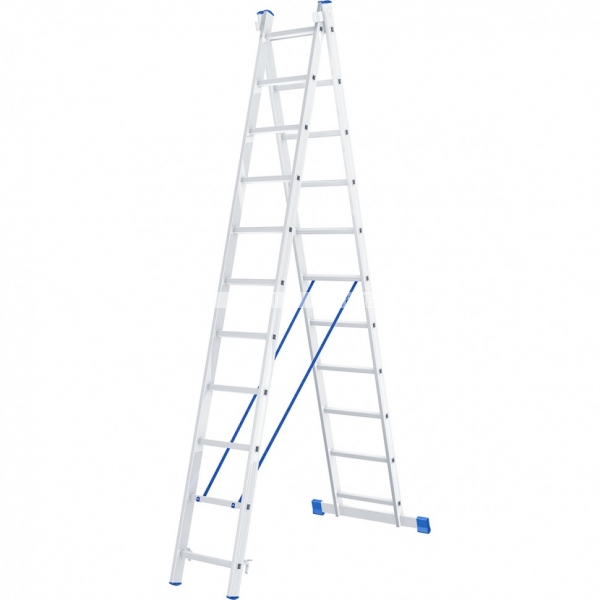 Лестница, 2 х 11 ступеней, алюминиевая, двухсекционная, Россия// Сибртех 97911