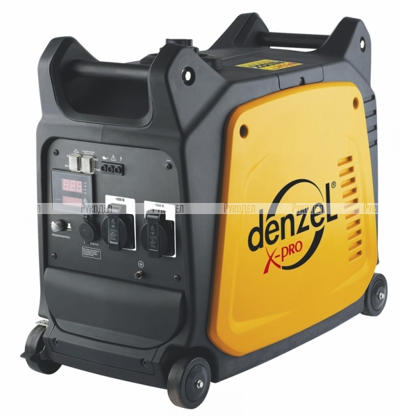 Генератор инверторный Denzel GT-3500i X-Pro 3,5 кВт, 220В, цифровое табло, бак 7 л, ручной старт (арт. 94644)