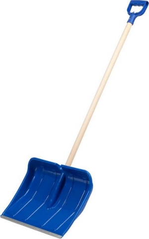 products/ЗУБР АЛЯСКА лопата снеговая, пластиковая с алюминиевой планкой, деревянный черенок, V-ручка, 490 мм. 39923