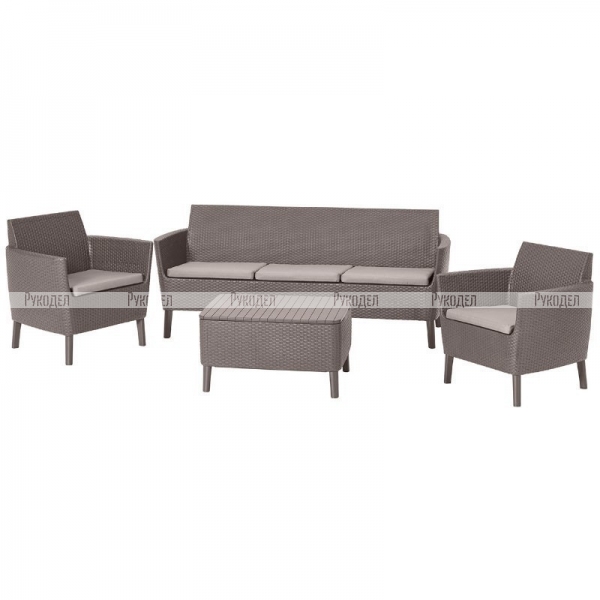 Комплект мебели Allibert Salemo 3 seater set (17205990) капучино, 253237