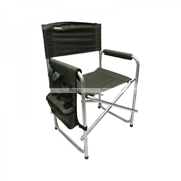 Кресло складное "СЛЕДОПЫТ" 585х450х825 мм, с карманом на подлокотнике, алюминий, хаки PF-FOR-SK11