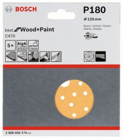 products/5 шлифлистов Best for Wood+Paint Multihole ?125 K180 2608608X76