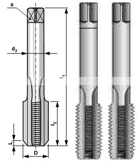 Метчик, трубная резьба HSS G1/16 дюйма, комплект из 2-х штук Bucovice Tools 142116