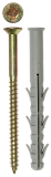 Дюбель рамный нейлоновый, в комплекте с оцинкованным шурупом, шлиц Pz, 10 x 115 мм, 50 шт, ЗУБР Профессионал 4-301455-10-115