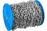 Цепь короткозвенная, DIN 766, оцинкованная сталь, d=5мм, L=45м, ЗУБР Профессионал 4-304050-05