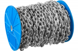 Короткозвенная цепь Зубр DIN 766 оцинкованная сталь, d=2мм, L=200м 4-304050-02