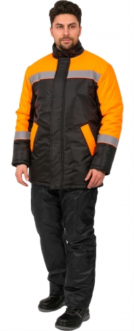 products/Куртка зимняя Стандарт (тк.Оксфорд), черный/оранжевый, Факел арт. 87472329