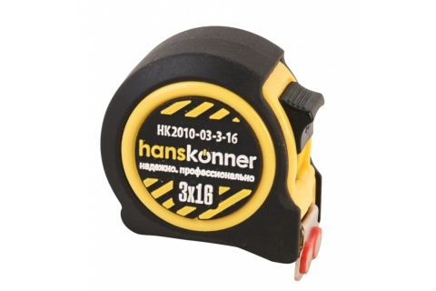 products/HK2010-03-3-16 Рулетка 3x16, 2 стопа,корпус на 32% компак.стандартного,мощный магнит,Hanskonner	