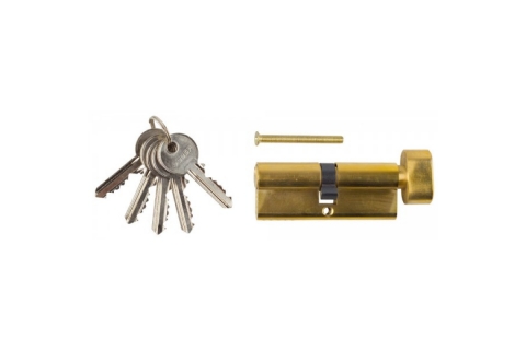 products/Механизм ЗУБР "Мастер" 52103-80-1 цилиндровый, тип "ключ-защелка", цвет латунь, 5-PIN, 80мм