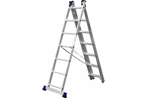 products/Лестница СИБИН универсальная, трехсекционная со стабилизатором, 7 ступеней 38833-07