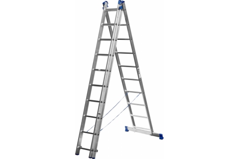 products/Лестница СИБИН универсальная, трехсекционная со стабилизатором, 10 ступеней 38833-10