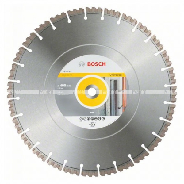 Алмазный диск Bosch Best for Universal 400х20 мм, универсальный, арт. 2608603768