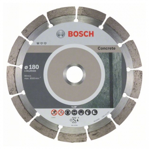 products/Алмазный диск Bosch Standard for Concrete 180х22.2 мм, набор 10 дисков по бетону, арт. 2608603242