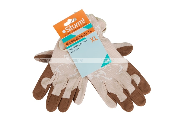 Женские рабочие перчатки Sturm р. XL, коричнево-бежевые 8054-01-XL