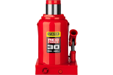 products/STAYER RED FORCE 30т 285-465мм домкрат бутылочный гидравлический