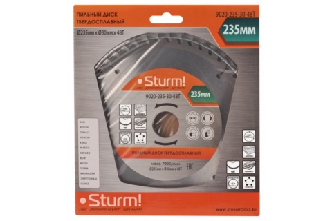 products/Диск пильный (235х30 мм; Z48) Sturm 9020-235-30-48T