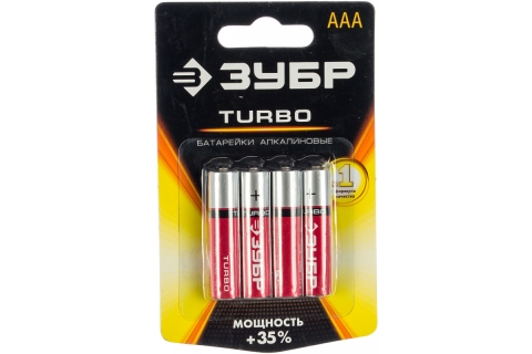 products/Щелочная батарейка Зубр 1.5 В, тип ААА, 4 шт, Turbo 59211-4C_z01