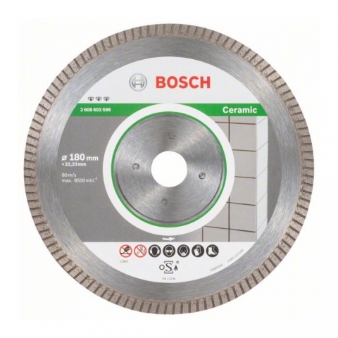 products/Алмазный диск Bosch Best for Ceramic Extraclean Turbo, 180x22.2 мм, арт. 2608603596
